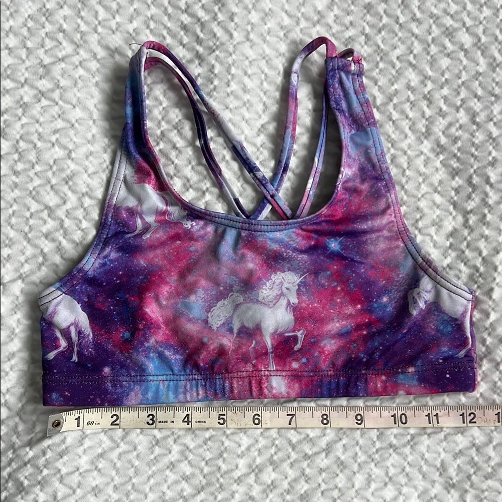 Girl's Purple Unicorn Sports Bra *